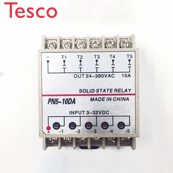 

PN5-10DA Din Rail SSR 5 Channel Quintuplicate Five Input Output 24VDC Single Phase DC to AC 10A Solid State Relay