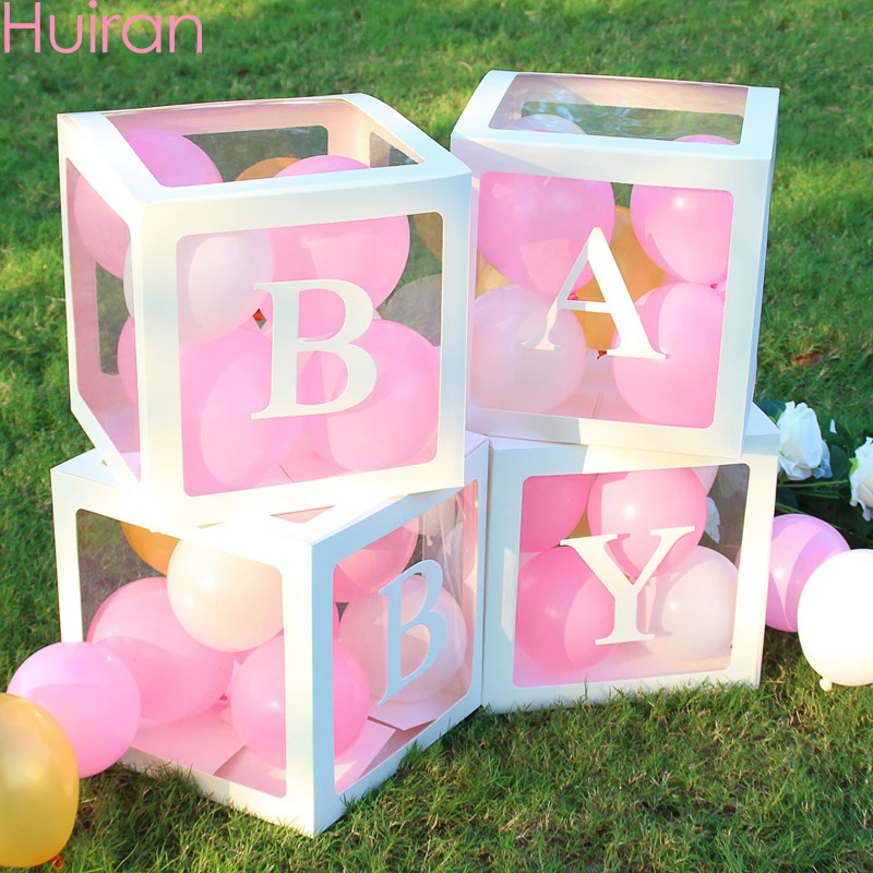 HUIRAN BABY Name Box Baby Shower, украшения для мальчиков и девочек, 2, 1 день рождения, 1 год, для девочек, для дня рождения, для вечеринки, декор для детей, Babyshower