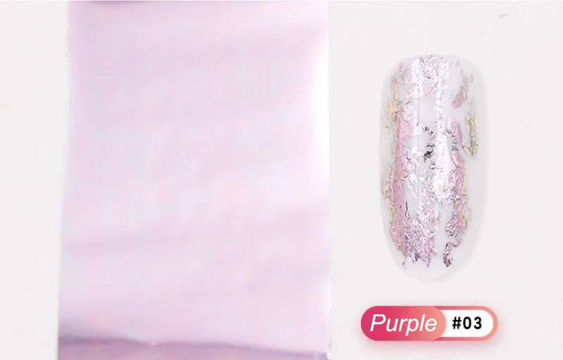 Голографическая цветочная фольга для перевода рисунков на ногти лазерные наклейки для дизайна ногтей наклейки обертывание звездная переливающаяся переводная фольга DIY украшения для ногтей - Цвет: Laser Purple