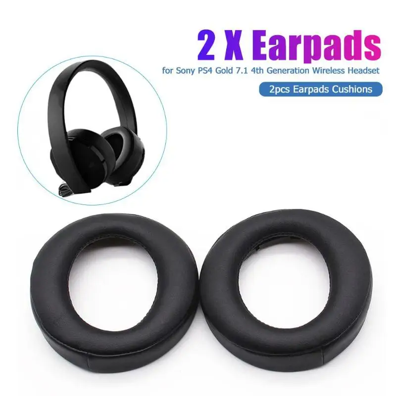 

2pcs Earpads Cushions for Sony PS4 Gold 7.1 4th Generation Wireless Headset