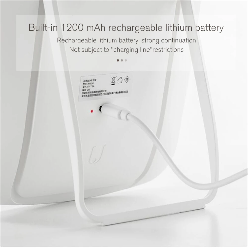 Для Xiaomi интеллектуальное портативное зеркало для макияжа настольное складное зеркало со светодиодным освещением лампа для общежития для женщин и мужчин инструмент для макияжа