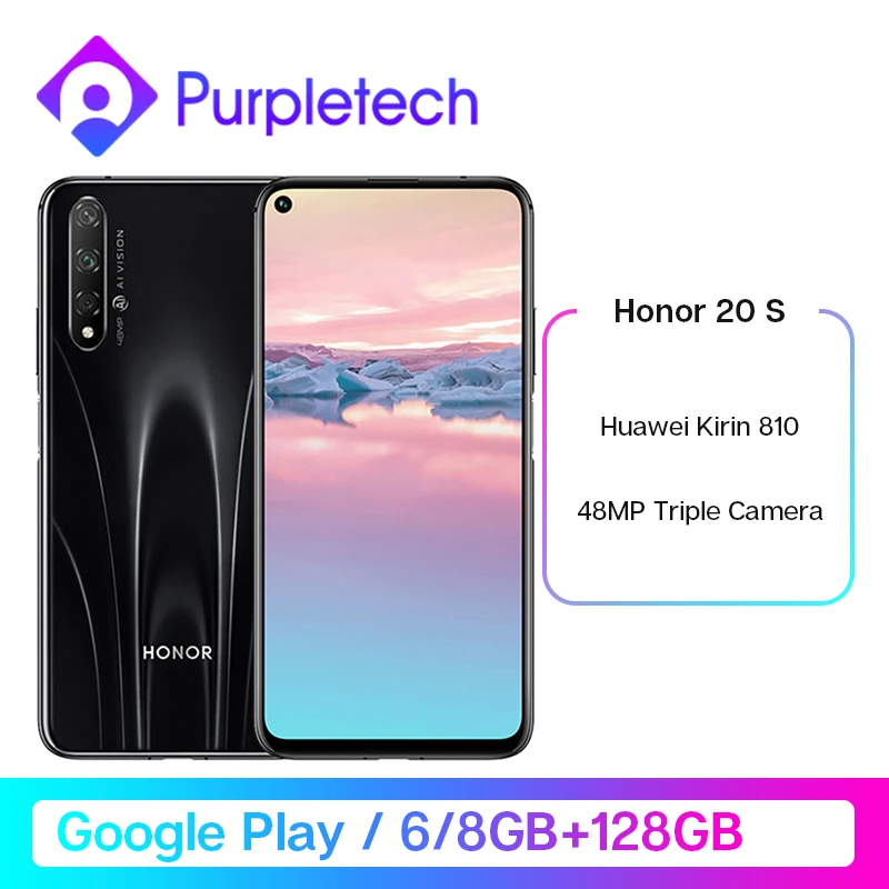 Honor 20 S 20 S Kirin 810 восьмиядерный смартфон 48MP задняя 32MP фронтальная камера 6,2" 2340 × 1080 FHD+ 3750mAh мобильный телефон