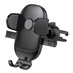 Universal Car Vent Phone Holder - Adjustable Clip Mount for Smartphones & GPS Devices (Black)