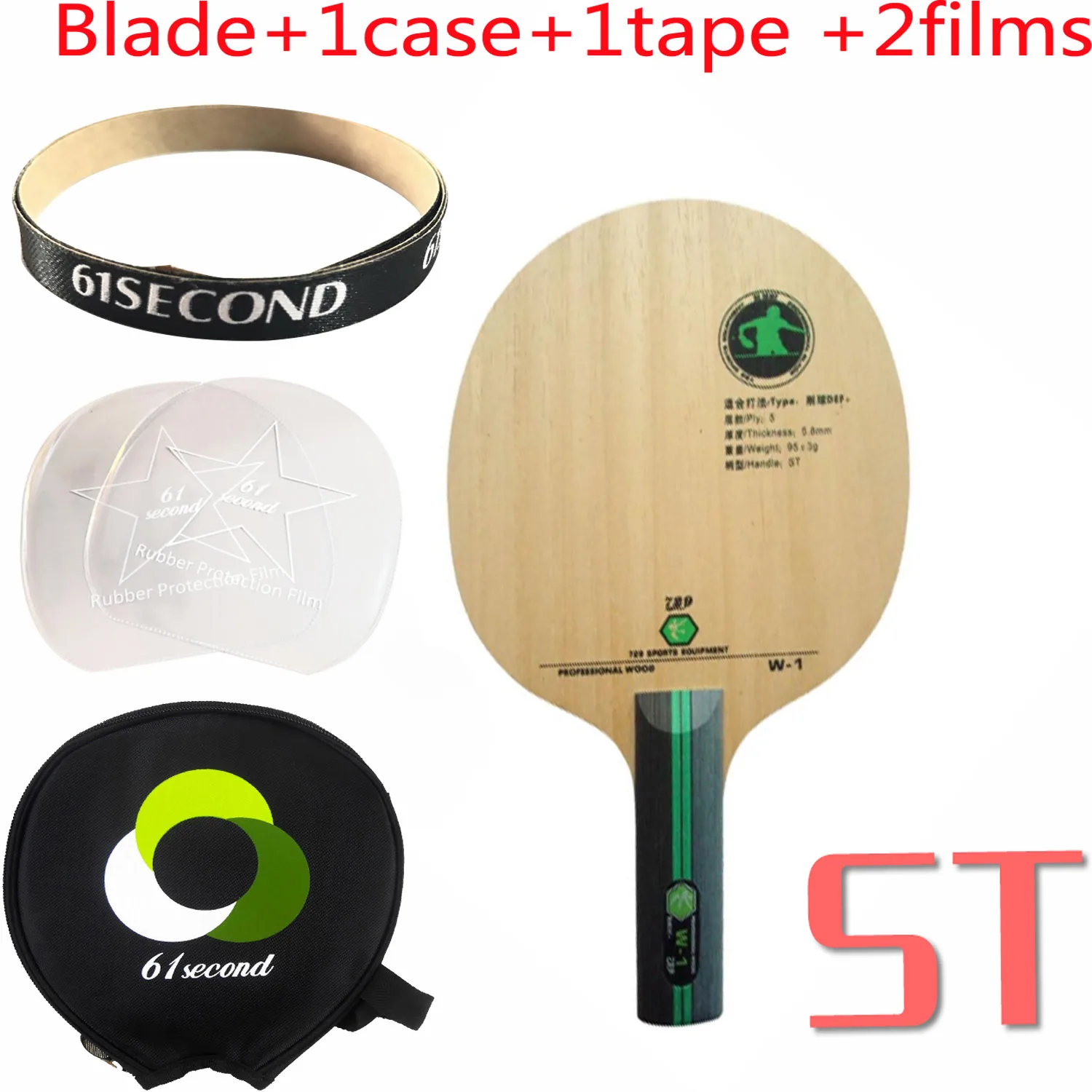 ST with Y 1 case RITC 729 W-1 дружбы W1 W 1 Chop DEF+ Защитная прямая ручка для настольного тенниса пинг-понга - Цвет: ST with Y 1 case