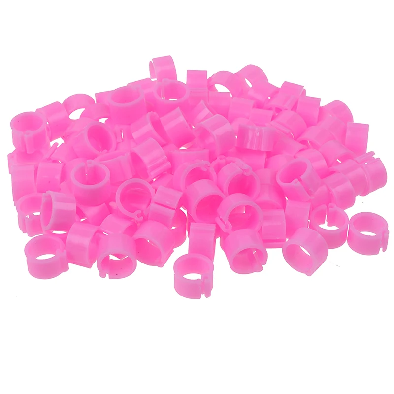 Pink 100 шт./лот кольца с зажимом для ног голубя птицы попугая внутренний диаметр 8 мм - Цвет: Pink