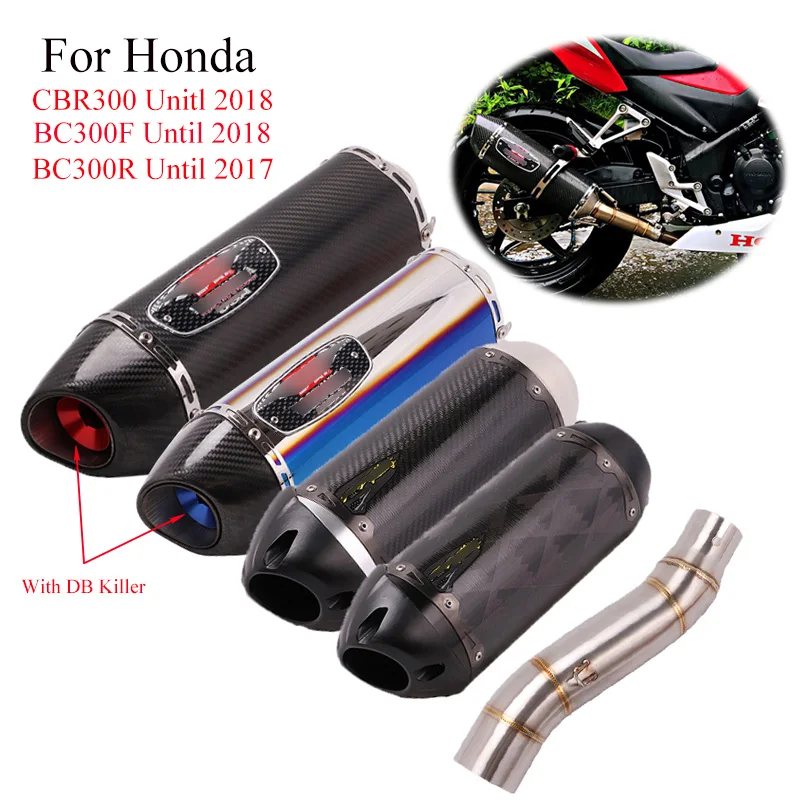 

Motorcycle Whole set Exhaust Pipe For Honda CBR300 CB300F CB300R Exhaust Modified Middle Pipe Connect Exhaust Tip Muffler Slip