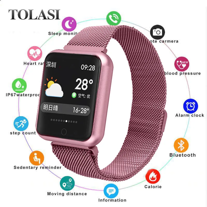 

2019 New Fashion Men Smartwatch Message Reminder Smart Watches Waterproof Smart Watch Heart Rate Tracker Sport Watches For Women