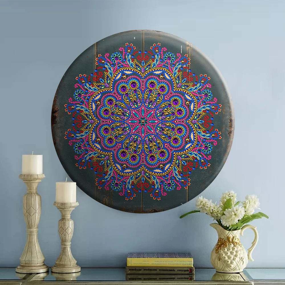 

New Comming Purple Mandala 5D Diamond Painting Set Tin Diamond Embroidery Cross Stitch New DIY Products Home Wall Decor