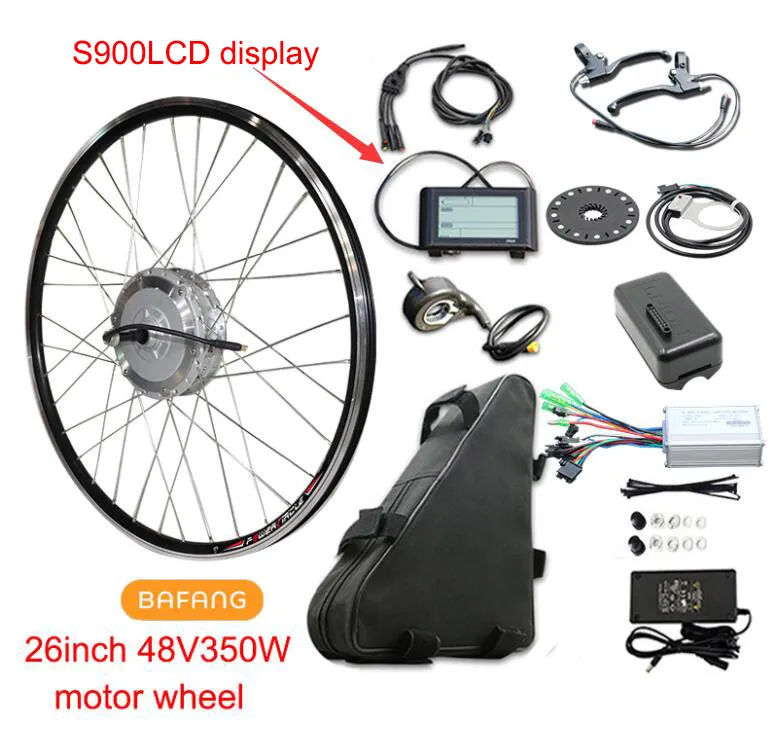 26inch 48V 350W S900 Bafang 48 В, 350 Вт, 500 Вт, комплект для электровелосипеда, ступица двигателя, колеса для электровелосипеда, 26 дюймов, 700C, для 48 В, комплект для конвертации электровелосипеда, комплект для электровелосипеда - Цвет: 26inch 48V 350W S900