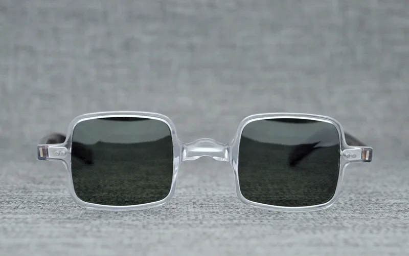 Acetate Vintage Polarized Sunglasses Men Women Brand Designer Square Sun Glasses for Men Retro Small Sunglass Black UV400 Oculos