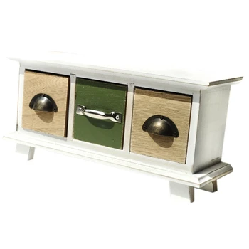 

Wood Vintage Treasure Chest Storage Box Drawer Type Makeup Jewellery Storage Box Case Organizer Office Finishing Storage Cabinet