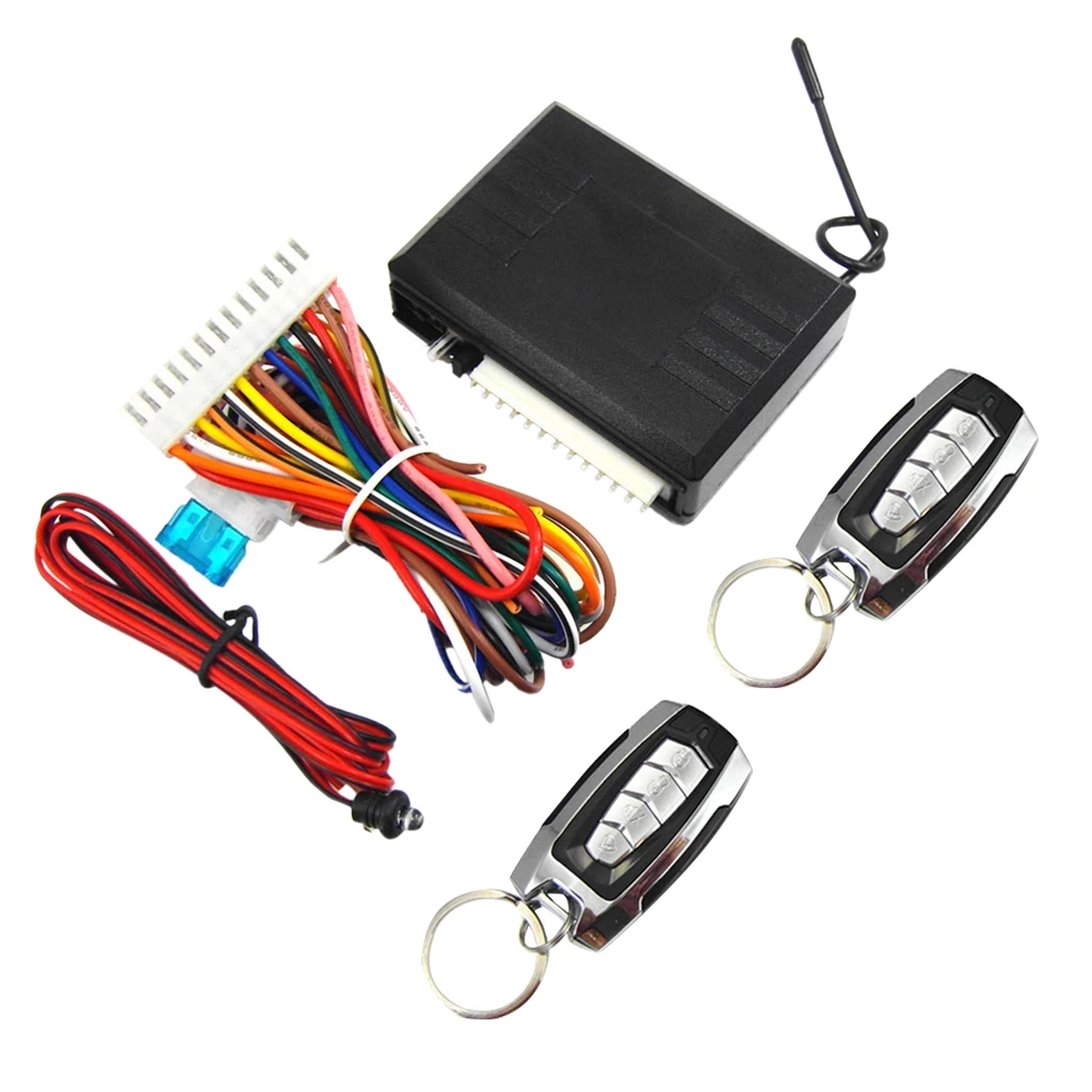 1-Way Car Auto Vehicle Alarm & Keyless Entry Siren Security System 2 Remote