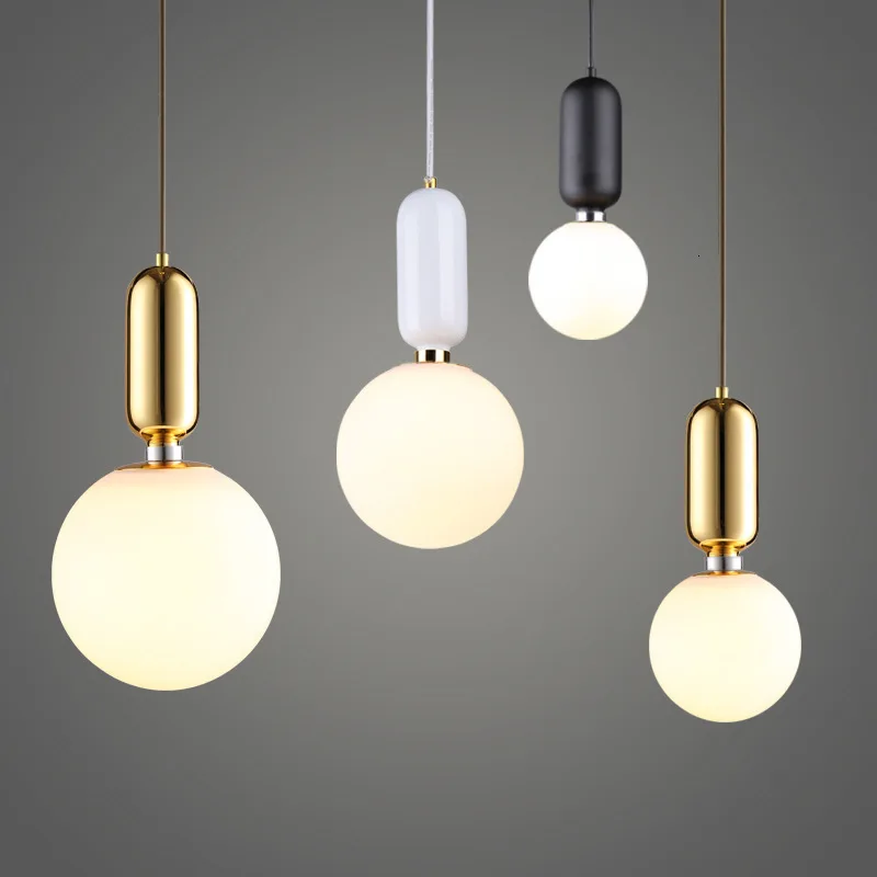 

Europe Style Bar Counter Office Led Glass Modern Concise Restaurant Bedroom Bedside Dining Room Single Head A Chandelier