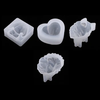 

4 Resin-shaped Silicone Molds Jewelry Making In Molds Decorative Crafts DIY Tool