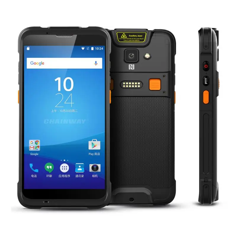 

PDA 5,5 дюймов Qcta-Core CPU Rugged Android 9,0 PDA 3 + 32G терминал 1D 2D сканер штрих-кода безопасный PSAM женский
