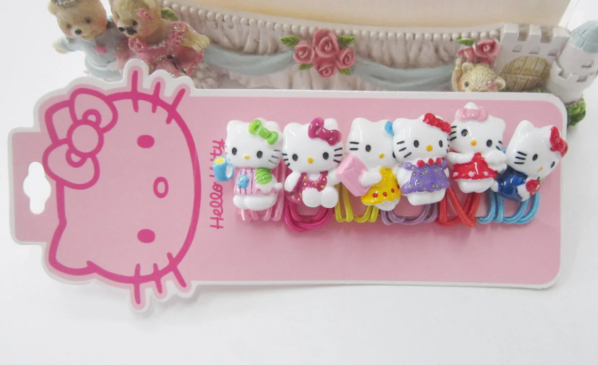 Милые банты hello kitty, банты для волос для девочек, аксессуары для волос, резинки для волос, головная повязка принцессы - Цвет: 1