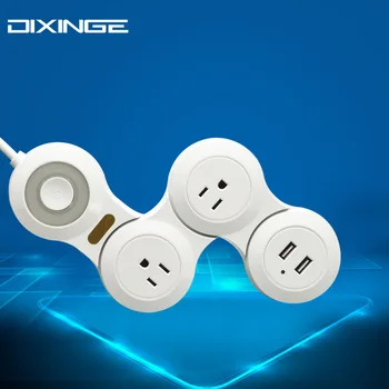 

US USB charging strip terminal block American standard creative rotating power strip 15A American deformed socket