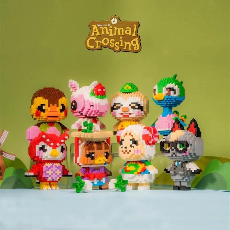 Juego de bloques de Animal Crossing para niños juguete de construcc 