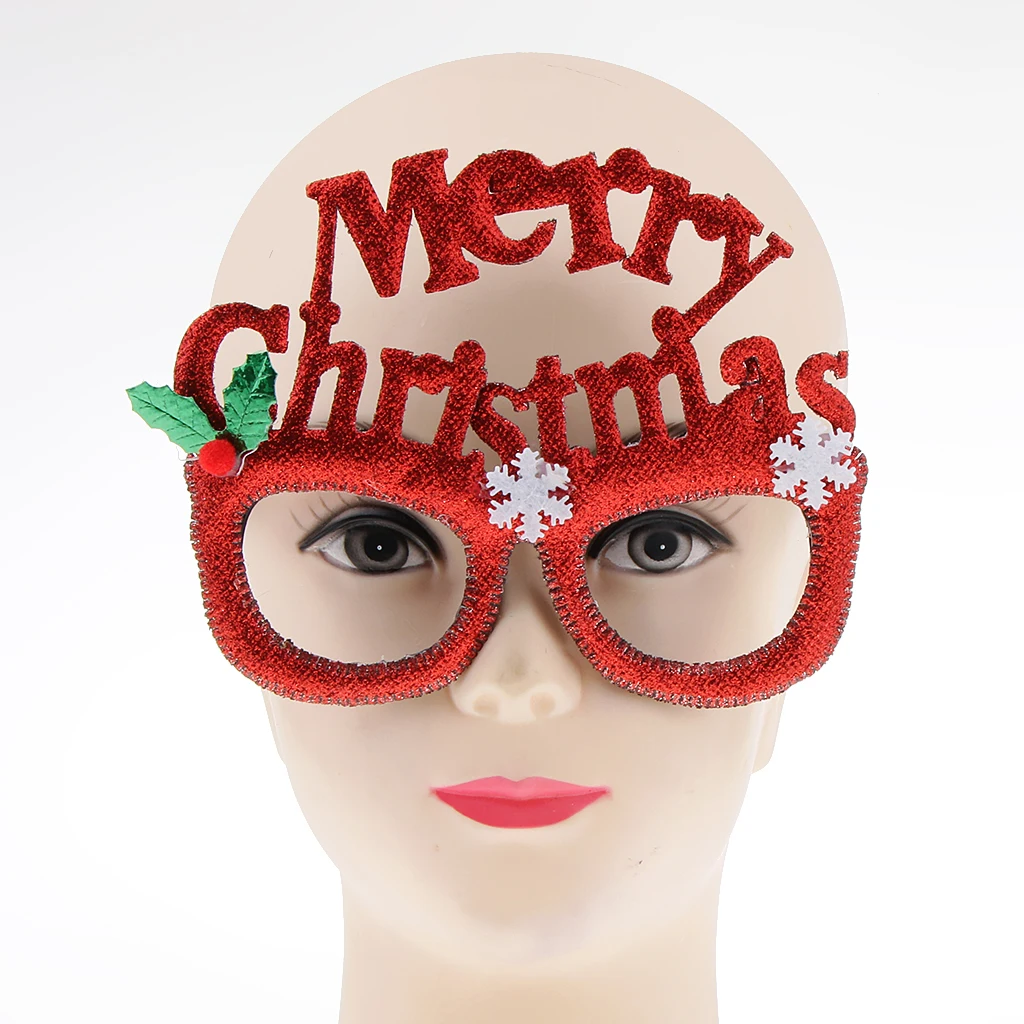 Glitter Merry Christmas Snowflake Sunglasses Novelty Glasses Xmas Party Favors for Parties and Christmas Kids and Adults