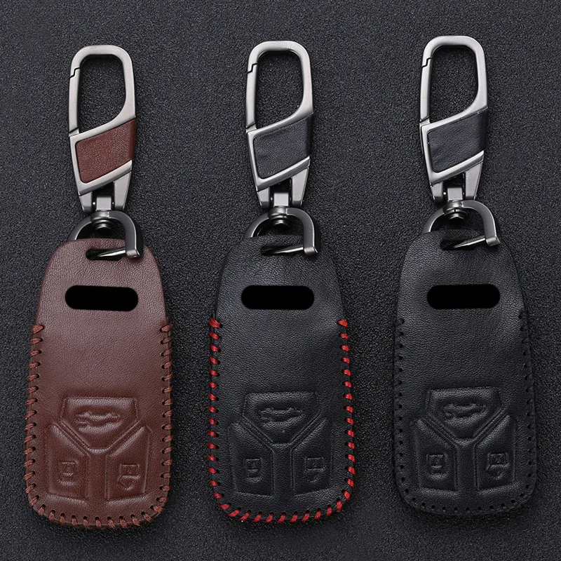 

Genuine Leather Car Key Case For Audi A4 B8 B7 B6 B5 A4L B9 Q5 Q7 TTS Allroad TT 8S Key Protector Cover Bag Keychain Accessories