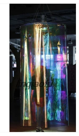 Прозрачная Иллюзия Лазерная ТПУ ткань сценическая мода ПВХ дизайнерская ткань ПВХ Кожа Одежда diy дизайн ткань