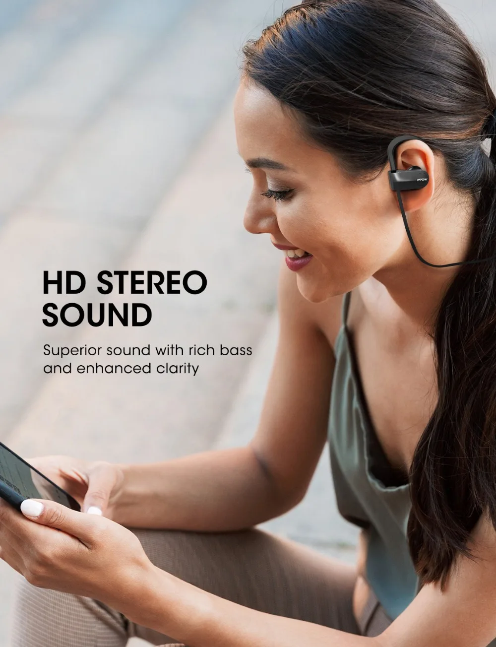 Upgraded Mpow D7 Bluetooth 5.0 Earphones Wireless Headphones IPX7 Waterproof Sport Earbuds With Mic HD Stereo Sound For Running (2)