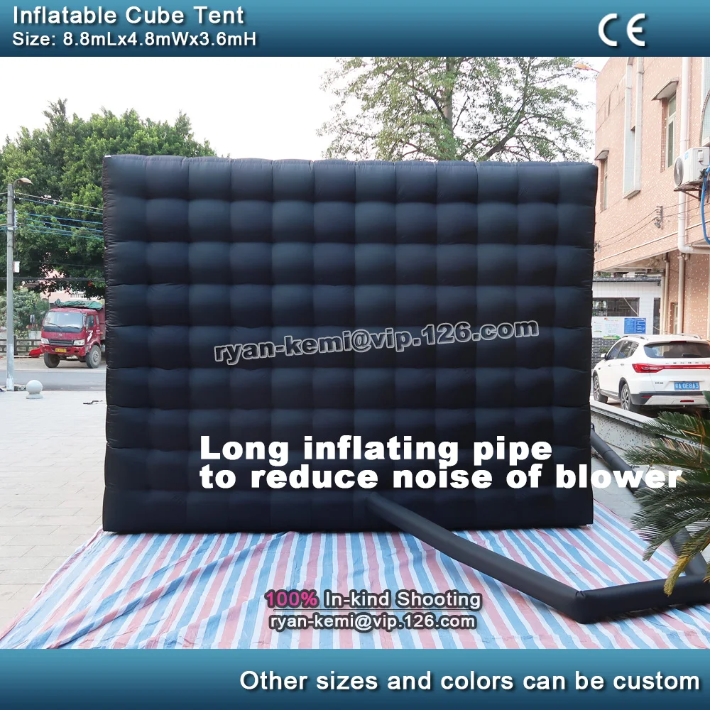 Giant Inflatable Cube Tent Black 8.8m Dome Igloo Lawn Blow Up Air Roof House Room Marquee Cover For Outdoor Party Events 4