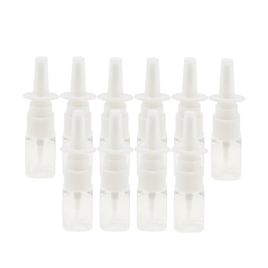 10pcs Plastic Empty Refillable Nasal Spray Bottles Makeup Cosmetic Perfume Container Holder 10ml