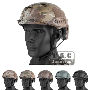 

EMERSON PJ Type Bump Jump Fast Helmet Tactical Adjustable Lightweight Helmet w/ NVG Side Rail Shroud For Airsoft Use ONLY