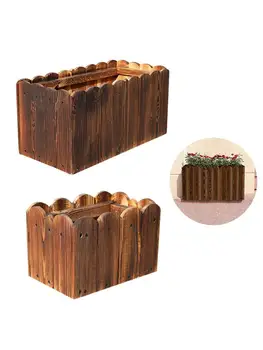 

Wood Planter Box Flower Pot Succulent Plants Container For Outdoor Balcony Courtyard Simple Installation High Quality New