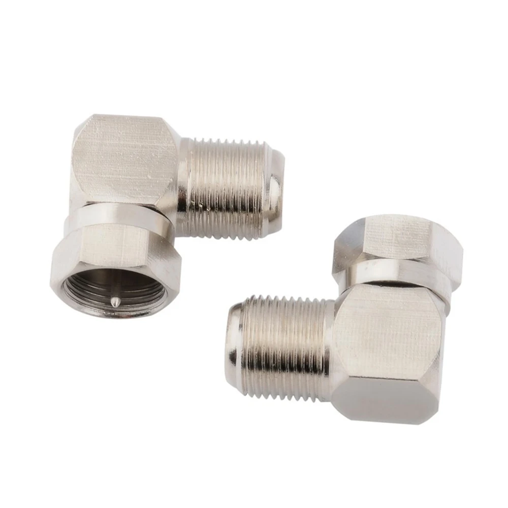

10PCS Aluminium Alloy Right Angle TV Aerial Antenna Plug Connector Adapter Plug To Socket Coax Cable