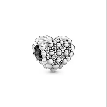 

Fit Original Pandora Bracelet 925 Sterling Silver Charms Love Heart Crystlal Dangle Charm Beads Crystal Diy Jewelry