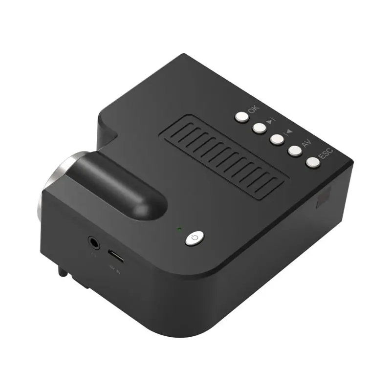 Черный USB tf-карта светодиодный домашний HD 1080P портативный проектор детский проектор с перезаряжаемой батареей