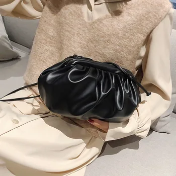 

Women Simple Dumplings Messenger Bag Designer Retro 2020 New Fashion Cloud Female Crossbody Shoulder Bag Tide Handbag Clutch Bag