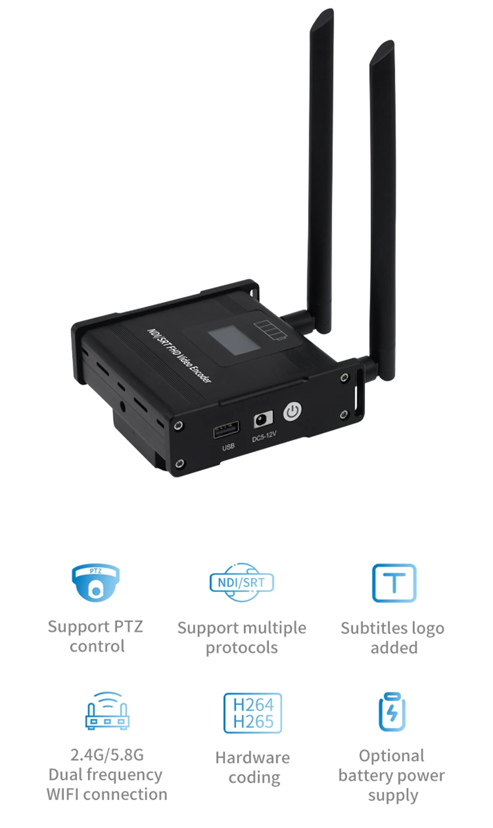 HDMI Video PTZ 485 NDI HX Encoder 1080p H.265 264 Rtmps Live Streaming IPTV Wowz