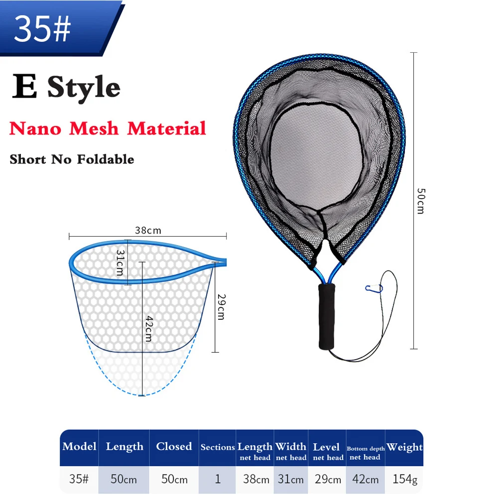 רשת דייג מתקפלת עם ידית, רשת נחיתה ניידת לדייג דגי סלמון, כלי דייג לשימוש בחוץ