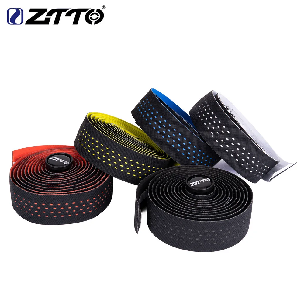 

ZTTO High Quality Vibration Damping Anti-Vibration EVA PU Handlebar Bar Tape Colorful Wrap +2 Bar Plug Road Bike Bar Tape