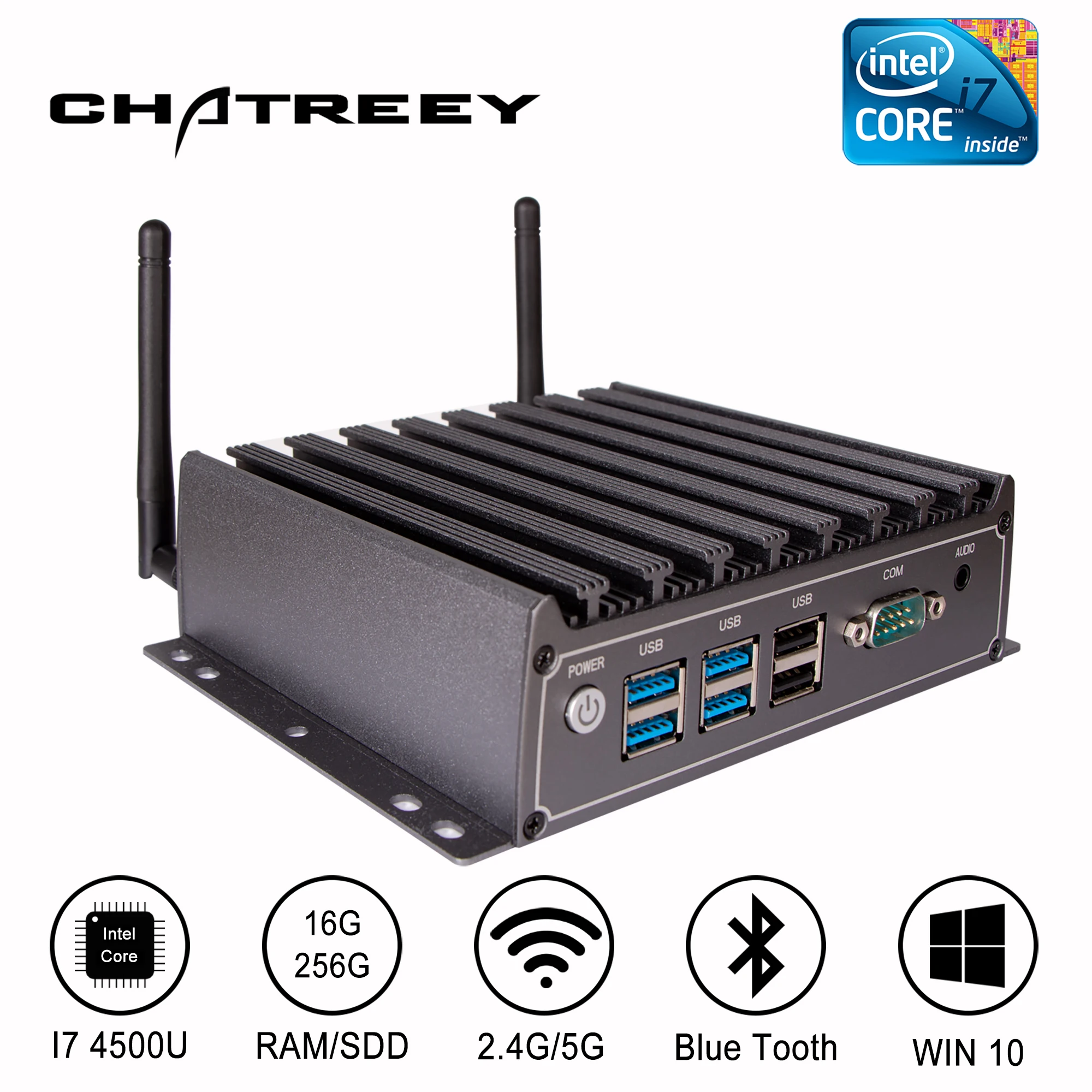 Intel Core i5 4200U i7 4500U Mini PC fanless industrial Desktop Computer with Windows 10 or Linux thin client HTPC
