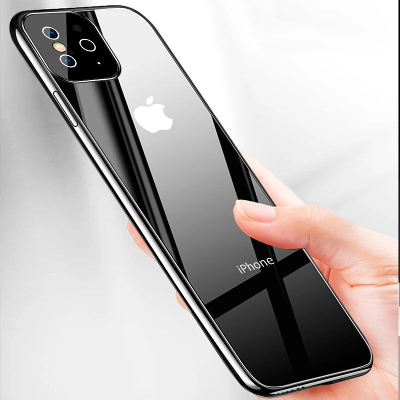 Второй Сменный Чехол для iPhone 11 Pro покрытие из закаленного стекла гальванический чехол для iPhone XR XS MAX корпус оболочка