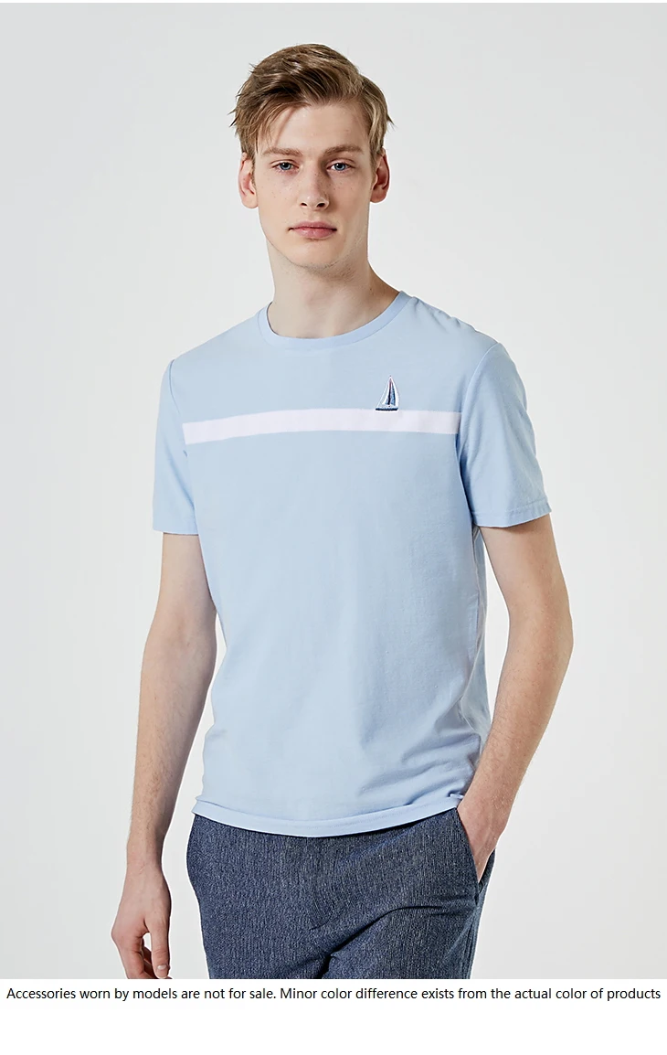 Отборная Мужская футболка из хлопка с круглым вырезом и короткими рукавами S | 419201563