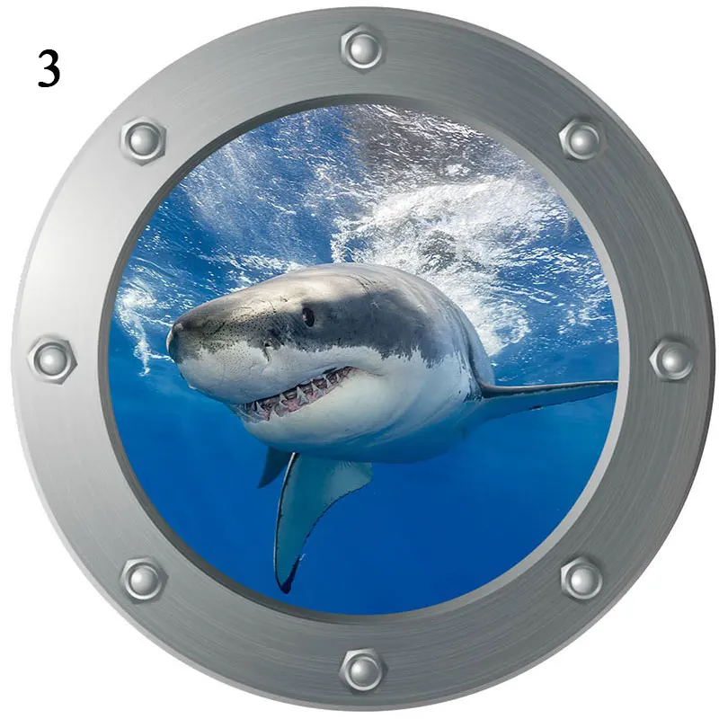 Wall Stickers Sealife Shark Fish Submarine Wall Stickers for Kids Rooms Bathroom Home Decor