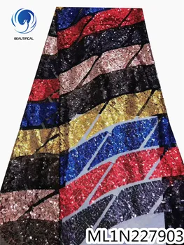 

BEAUTIFICAL tissu african lace sequins net lace embroidery for dress sewing tissu african laces ML1N2279