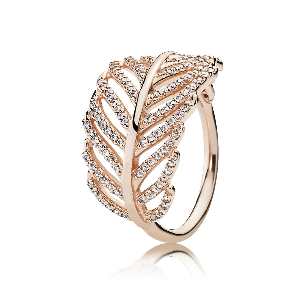 Authentic 925 Sterling Silver Original Light As A Feather Europe Ring For Women Bead Charm Gift DIY Jewelry