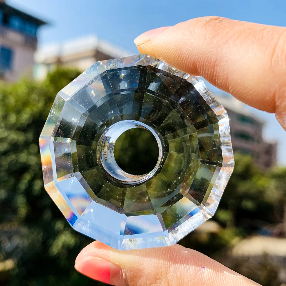 50mm Faceted Crystal Prism Suncatcher Hanging Glass Crystal Pendant Clear Chandelier Parts Home Decoration Props Accessories crystal sun catcher chandelier crystal drops