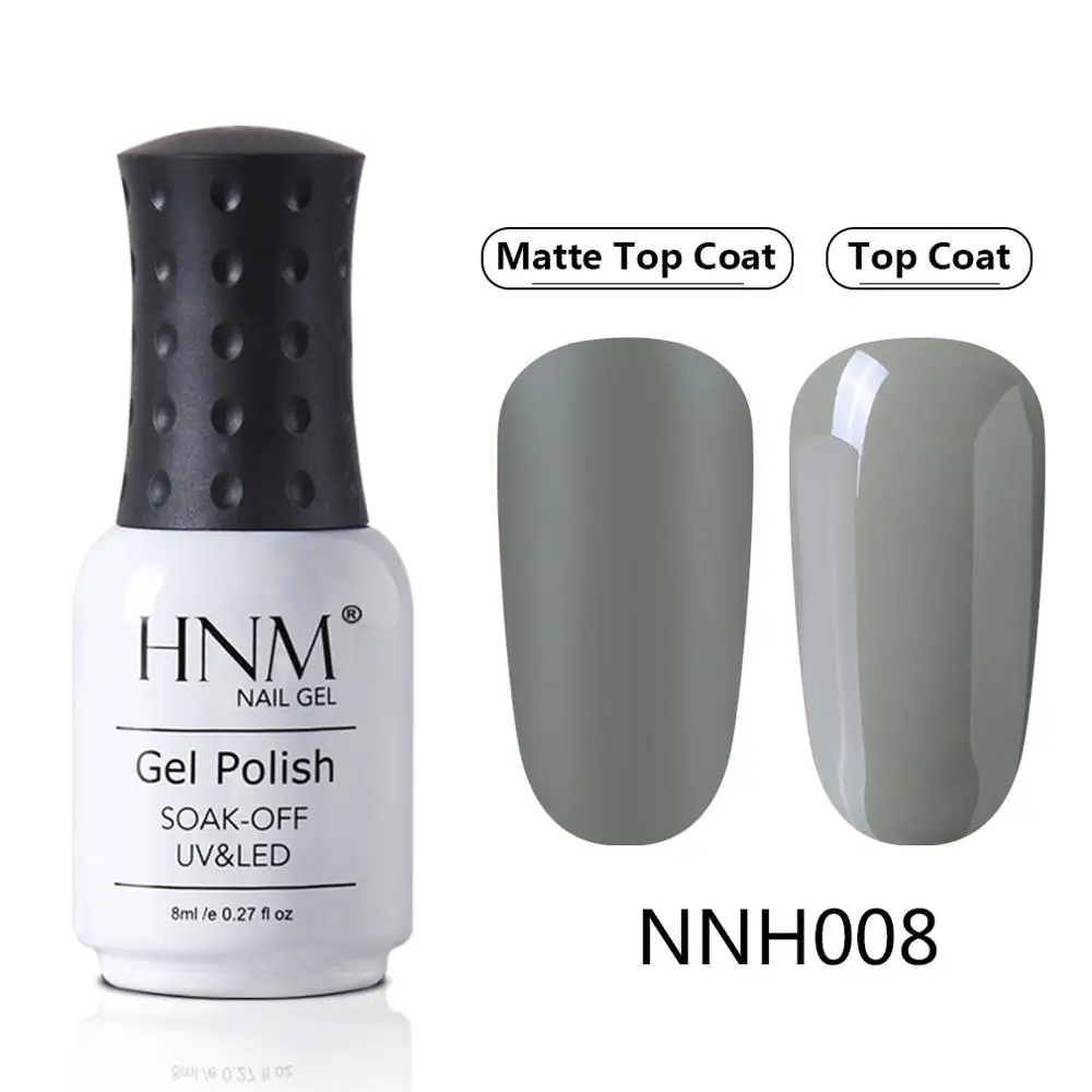 HNM Blue Gray Matte Effect Gel Nail Polish Need Matt Top Coat Base Semi Permanent UV LED Lamp Hybrid Varnishes Lacquer Gellak - Цвет: NNH008