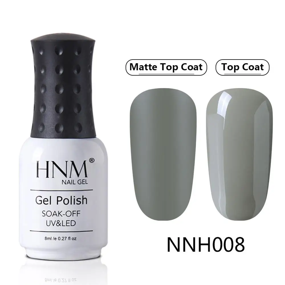 NNH008 HNM Blue Gray Matte Effect Gel Nail Polish Need Matt Top Coat Base Semi Permanent UV LED Lamp Hybrid Varnishes Lacquer Gellak - Цвет: NNH008