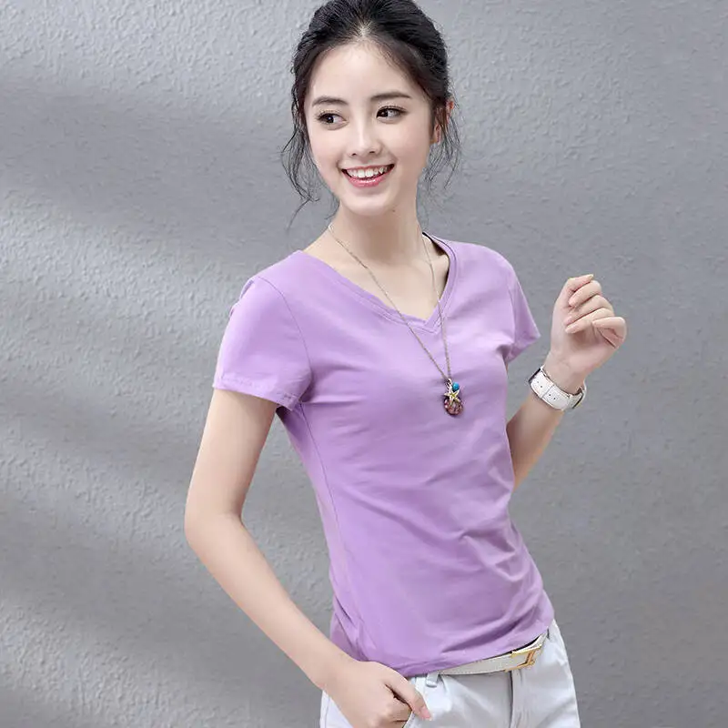 

2020 short sleeve burgundy t shirt Women Top Garment Summer
