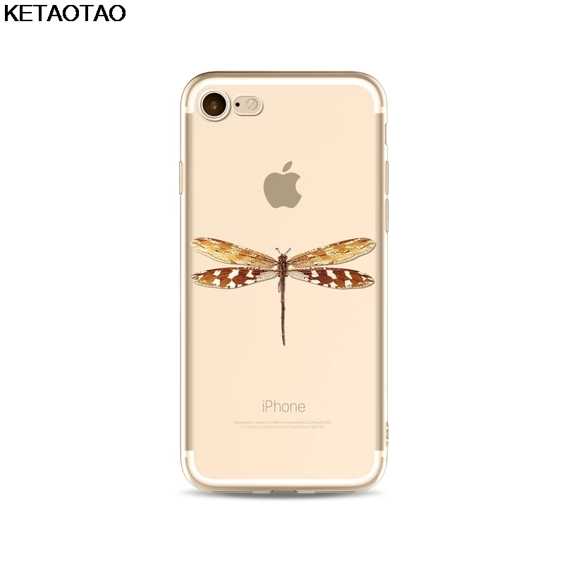 Серый Чехол для телефона с изображением насекомых KETAOTAO s для iPhone 4S 5C 5S 6 6S 7 8 Plus XR XS Max чехол кристально чистый мягкий TPU чехол s - Цвет: Серый