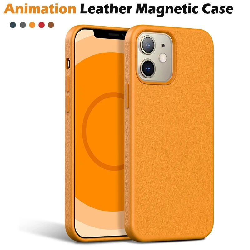 

Official For Apple Magsafing leather Magnetic Case For iPhone 12 Pro Max 12 Mini Case Wireless Charging Drop Protect Cover