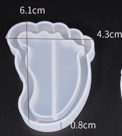 Epoxy Resin Kawaii Feet Shaker Silicone Molds Charms DIY Jewelry Tool Water Injection Windmill Mould UV Resin Pendant